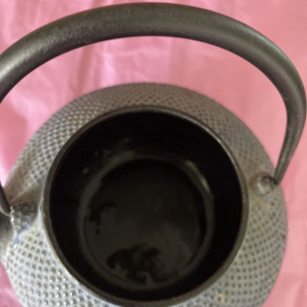 Cast Iron  Teapot Blue 10 oz Chinese Cottage Boho Yoga herbal ritual loft Autumn - Picture 5 of 9